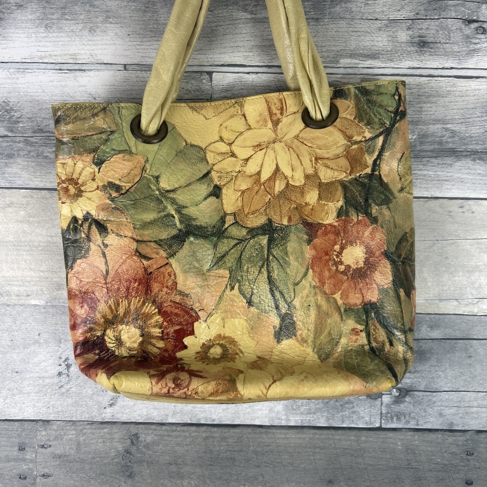 Maurizio Taiuti VTG Leather Floral Handbag
